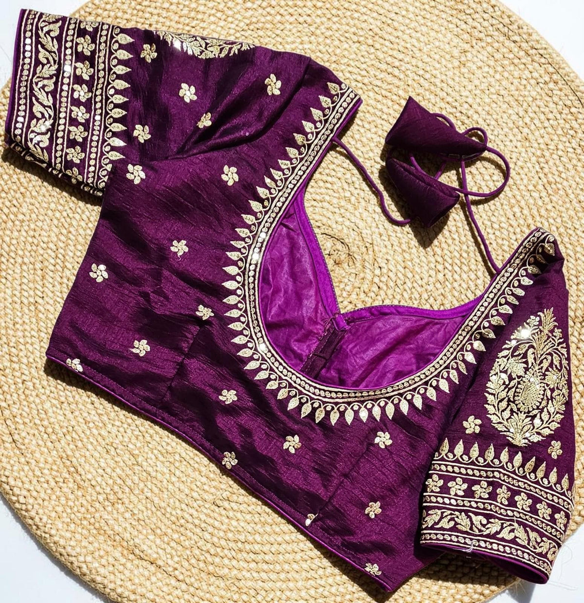 Readymade Embroidered Saree Blouse | Non-Padded, Size 36-46 | Indian Wedding Blouse UK