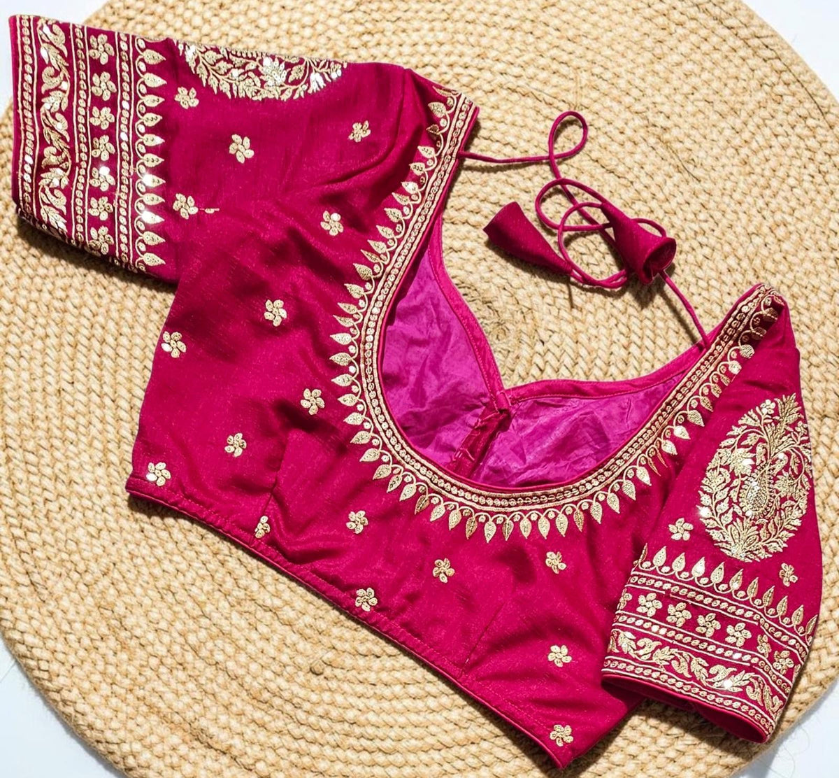 Readymade Embroidered Saree Blouse | Non-Padded, Size 36-46 | Indian Wedding Blouse UK