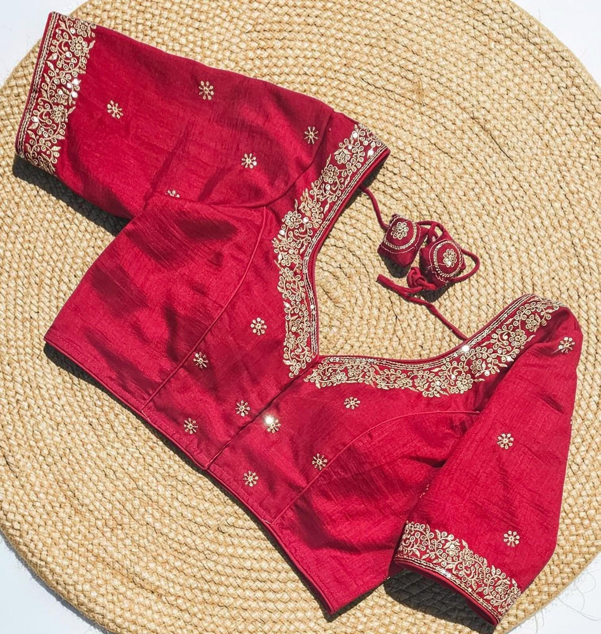 Readymade Zari Work Saree Blouse | Padded, Size 36-46 | Indian Wedding Blouse UK