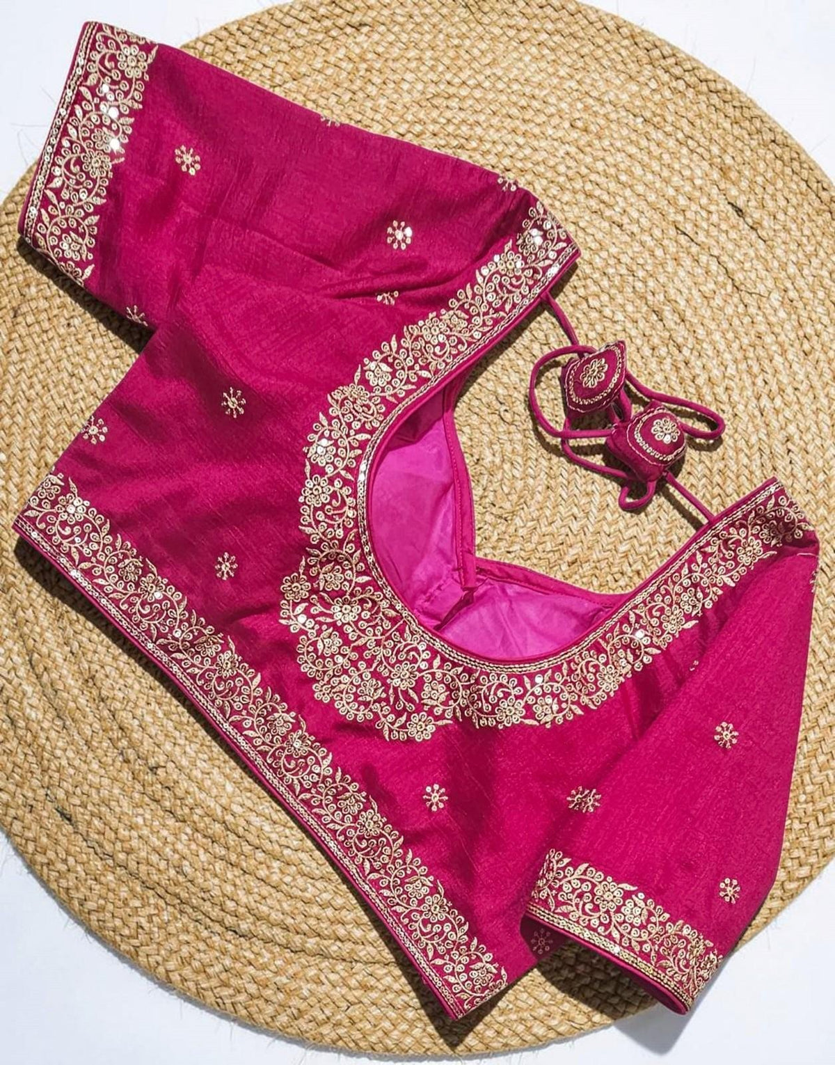 Readymade Zari Work Saree Blouse | Padded, Size 36-46 | Indian Wedding Blouse UK
