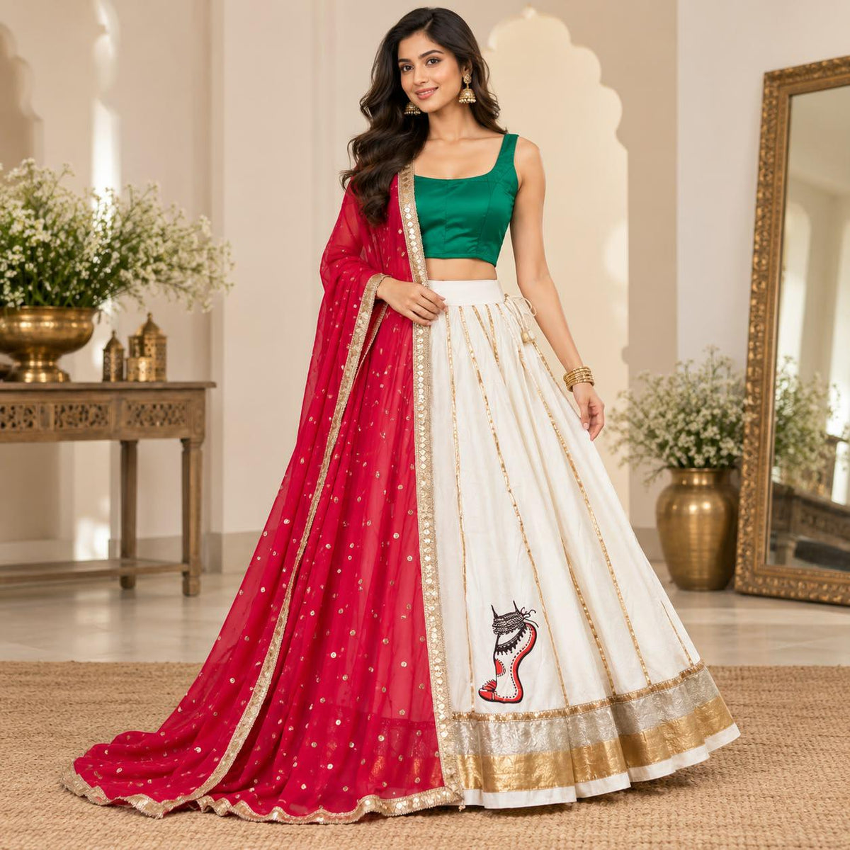 Navratri Lehenga Set with Designer Blouse | Ready to Wear Garba Outfit | Festive Indian Lehenga Choli | Dandiya Outfit UK