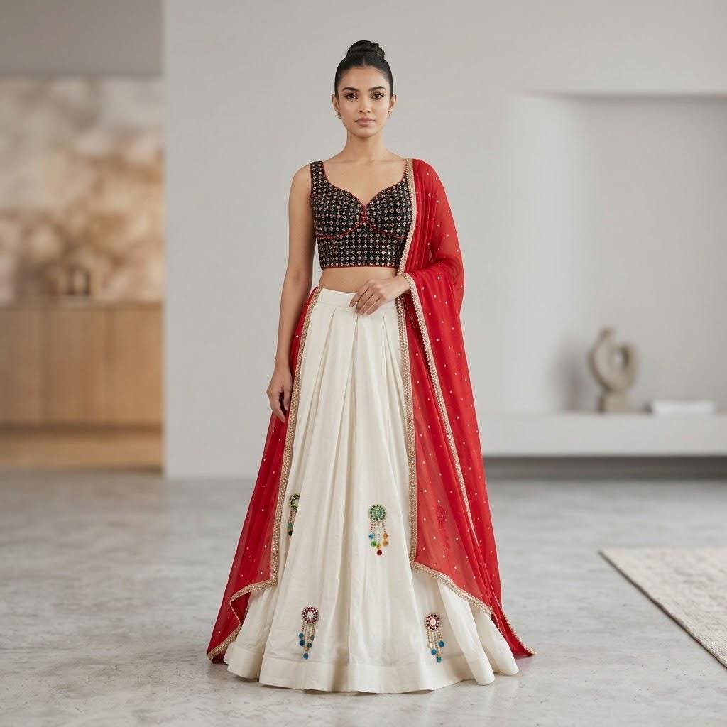 Navratri Lehenga Choli Set | Elite Cut Blouse | Navratri Garba Dress | Indian Ethnic Wear