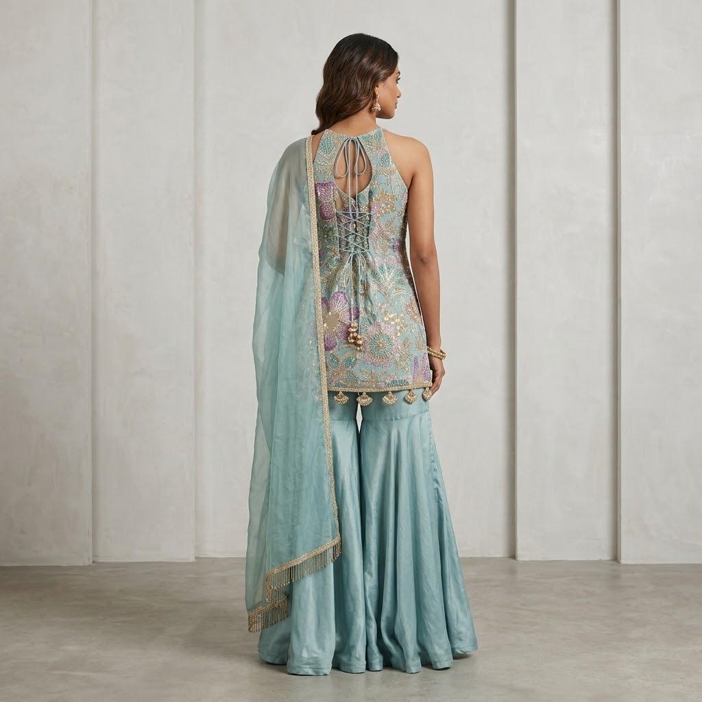 Elegant Embroidered Garara Set