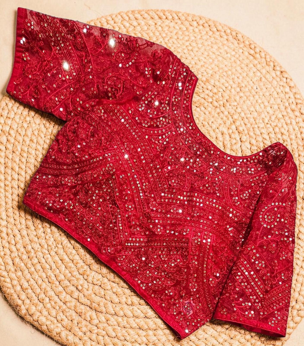 Readymade Oraganza Sheer Back Saree Blouse | Padded, Size 3646 | Indian Wedding Blouse UK