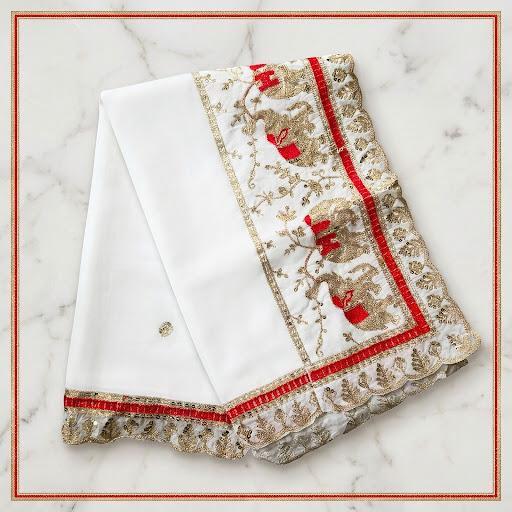 Elephant Embroidery Dupatta in Multiple Colours, Art Silk Indian Dupatta, Navratri, Garba, Wedding & Festive Wear