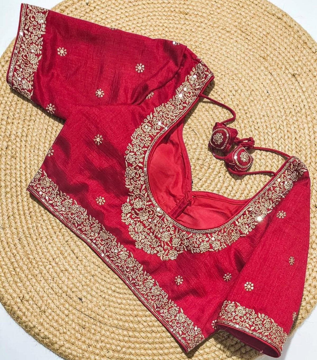 Readymade Zari Work Saree Blouse | Padded, Size 36-46 | Indian Wedding Blouse UK