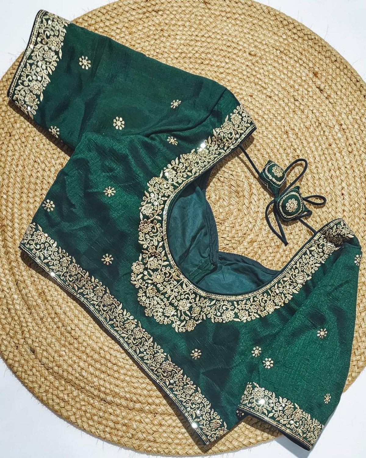 Readymade Zari Work Saree Blouse | Padded, Size 36-46 | Indian Wedding Blouse UK
