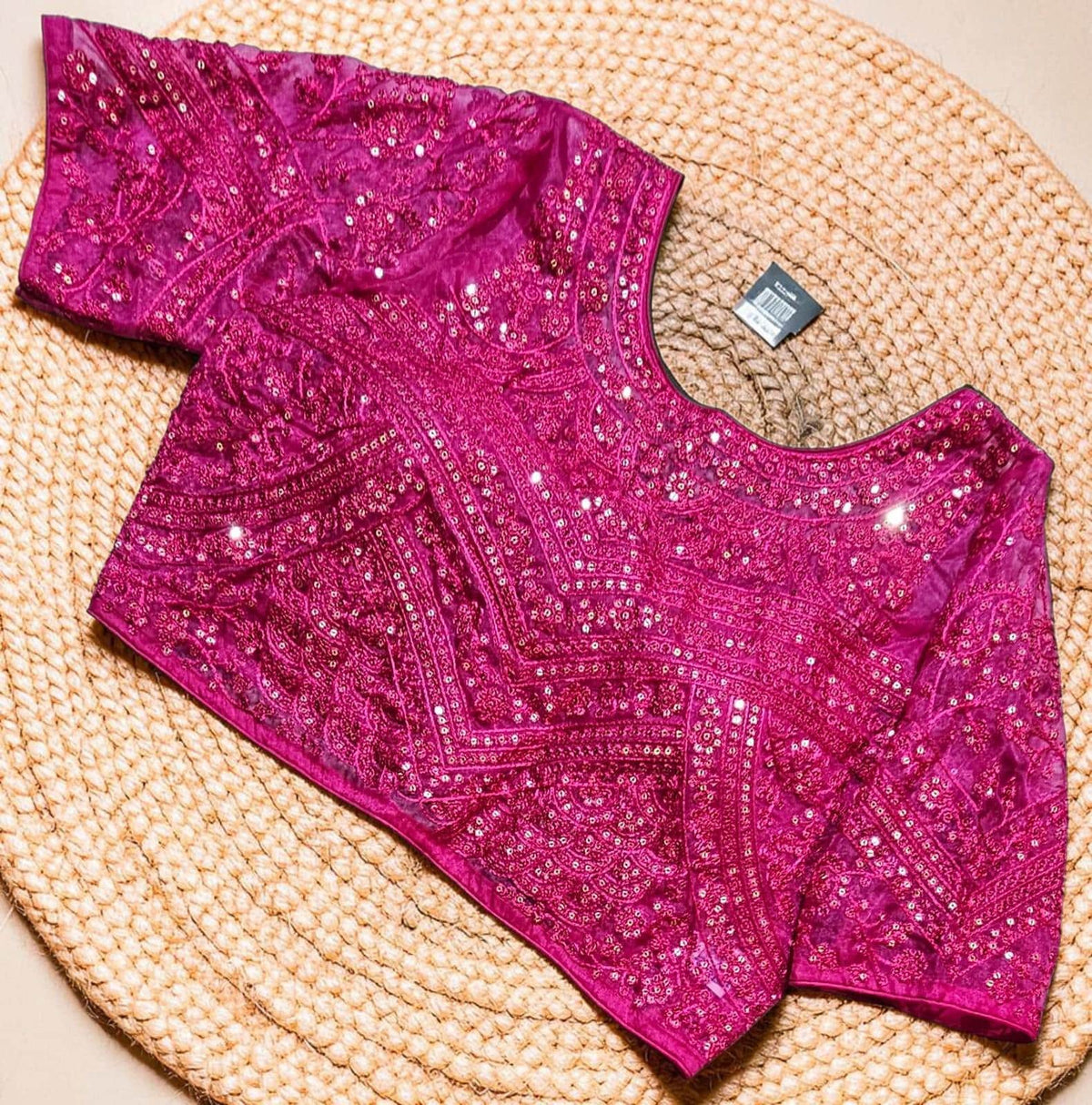 Readymade Oraganza Sheer Back Saree Blouse | Padded, Size 3646 | Indian Wedding Blouse UK
