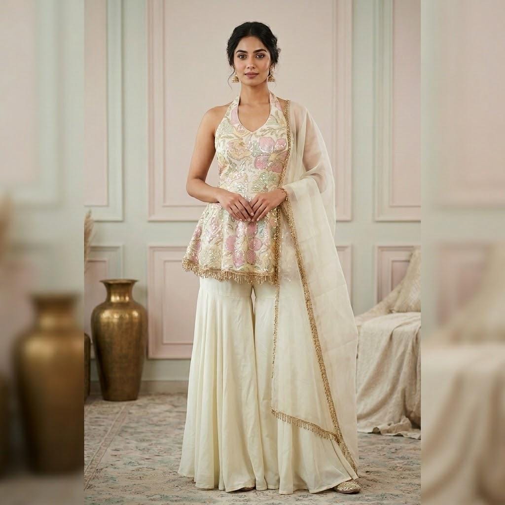 Elegant Embroidered Garara Set