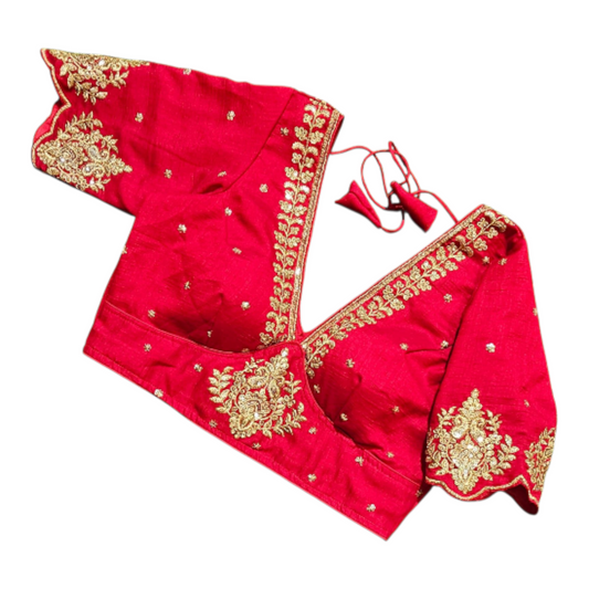 Vichitra Silk Embroidered Elite Cut Blouse