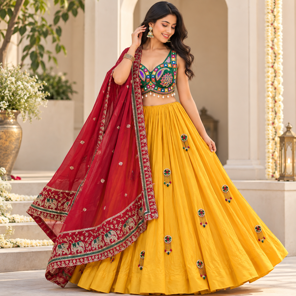 Navratri Lehenga Choli Set | Elite Cut Blouse | Navratri Garba Dress | Pre-Order | Indian Ethnic Wear