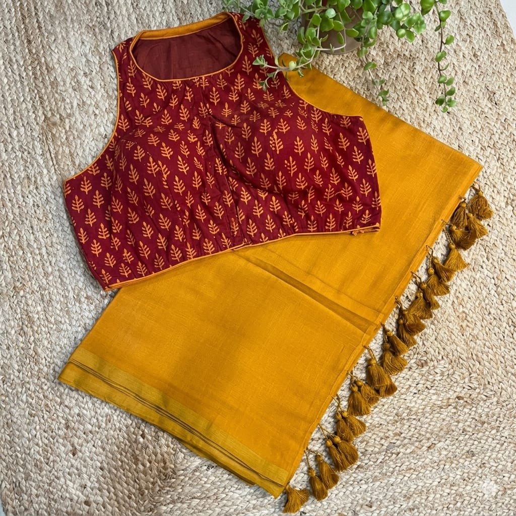 Pure Mul Cotton Saree & Blouse