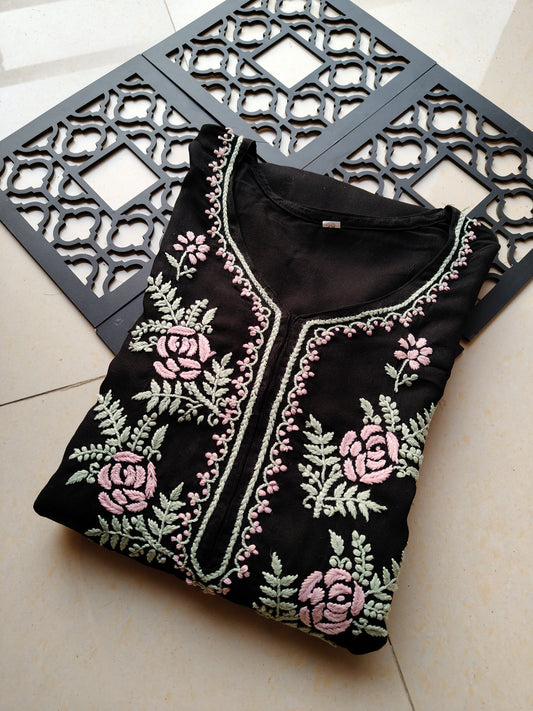 Siyah Chikankari Kurta