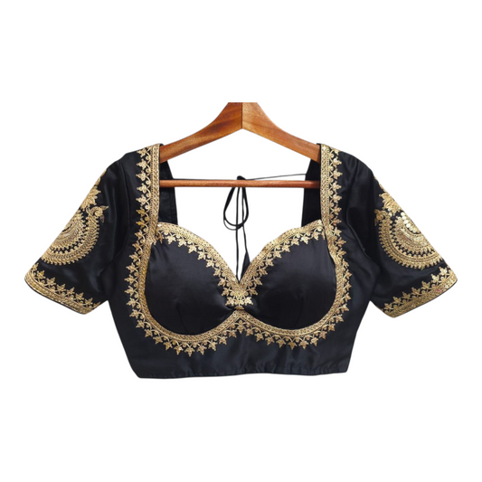 Naaz Black Embroidered Blouse – Where Elegance Meets Power