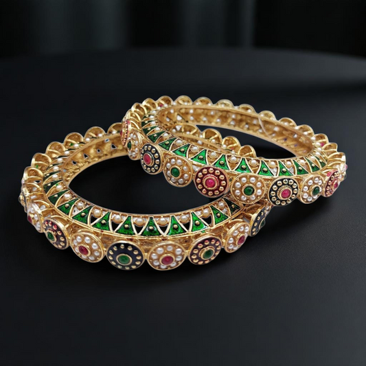 Meher Jadau Bangles | Regal Grace in Every Detail
