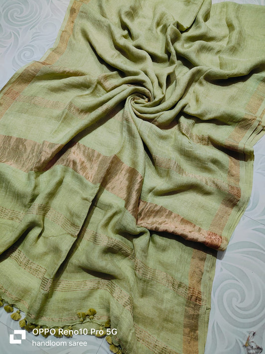 Vasundhara Handloom Linen-Cotton Saree