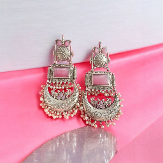 Zoya Oxidised Chandbalis| Statement Earrings