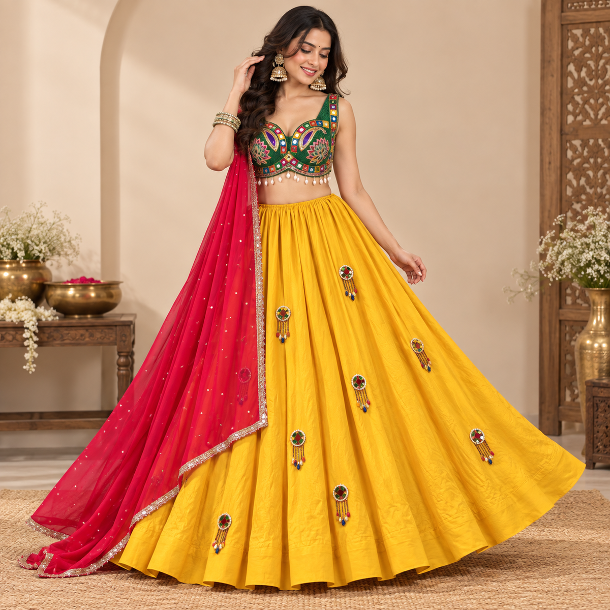 Navratri Lehenga Choli Set | Elite Cut Blouse | Navratri Garba Dress | Pre-Order | Indian Ethnic Wear