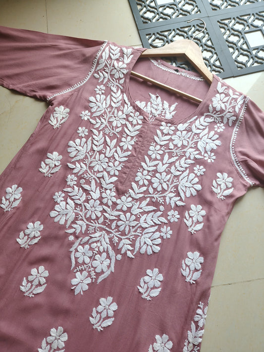 Suhani Mauve Chikankari Kurta