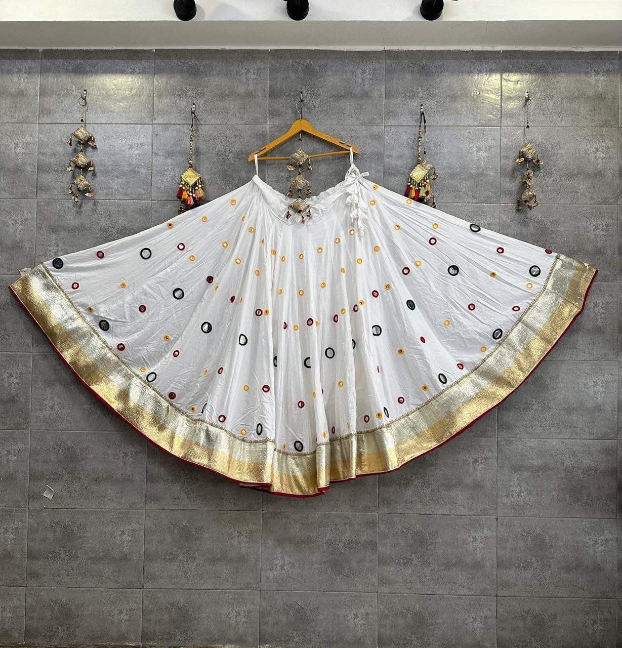 Jagmag Pure Rayon Cotton Chaniya | Hand Aari & Mirror Work