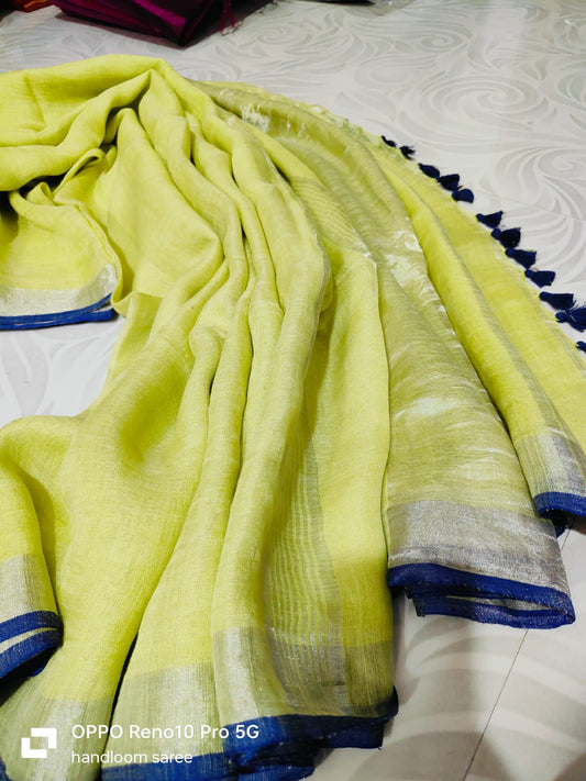 Aarohi Handloom Linen - Cotton Saree